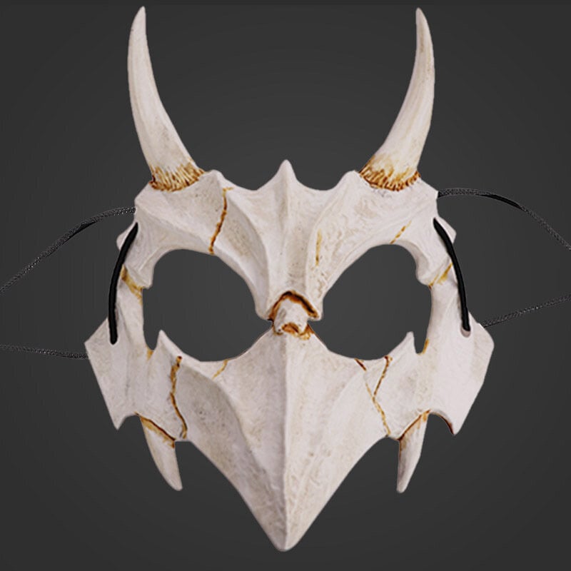 Japanilainen anime Dragon God Skeleton Half Face Mask Cosplay Animal Skeleton Mask Unisex Halloween Masquerade Carnival Party Rekvisiitta hinta ja tiedot | Juhlakoristeet | hobbyhall.fi