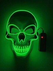 Halloween LED Skull Neon Valaistus Naamio Kauhu Ghost Head Miehet Naiset Hauskat juhlat Valoisa Hehku Tumma Luuranko Cosplay-asun rekvisiitta hinta ja tiedot | Juhlakoristeet | hobbyhall.fi