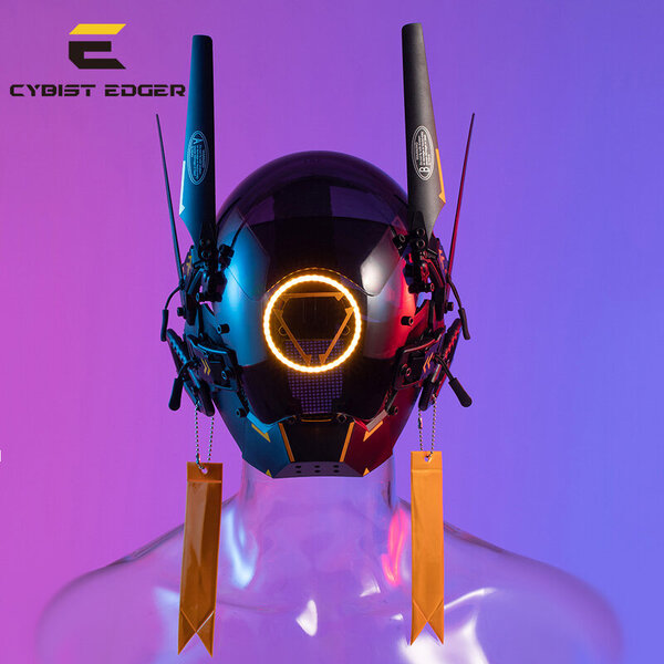 Cyberpunk Mask Cosplay Lelut Night City -sarjan LED-valo SCI-FI-kypärä Mekaaninen tieteiskirjallisuus Halloween-juhlalahja aikuisille