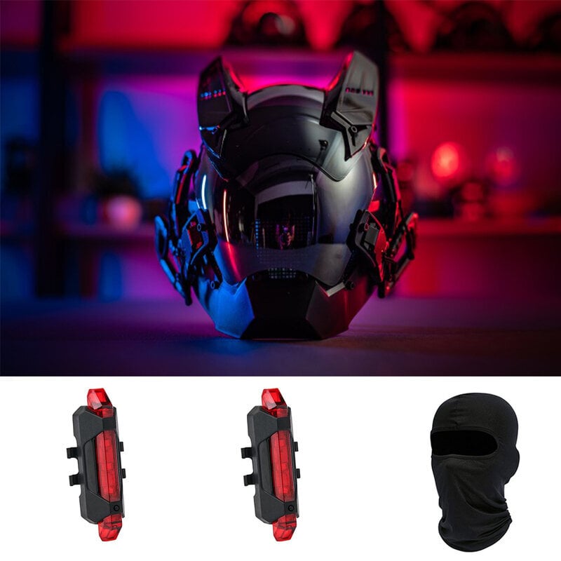 Cyberpunk Mask Cosplay Roolipeli Prop Night City Neon Helmet Henkilökohtainen armeijan mekaaninen musiikkifestivaali Halloween-juhliin hinta ja tiedot | Juhlakoristeet | hobbyhall.fi