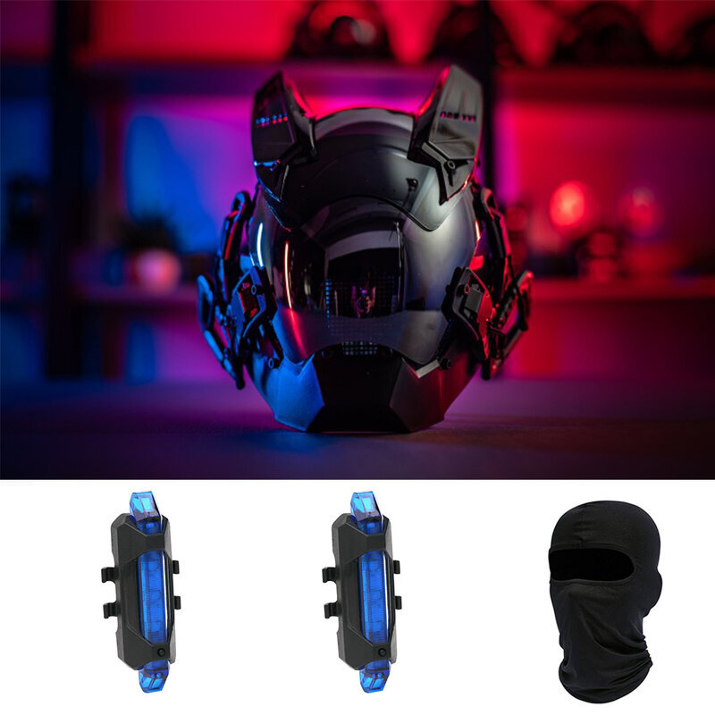 Cyberpunk Mask Cosplay Roolipeli Prop Night City Neon Helmet Henkilökohtainen armeijan mekaaninen musiikkifestivaali Halloween-juhliin hinta ja tiedot | Juhlakoristeet | hobbyhall.fi