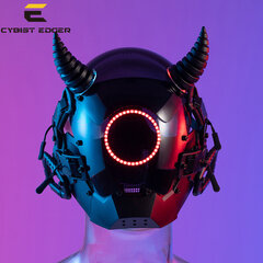 Cyberpunk Masks Hell OX Ram Night City -sarja LED-valo Cosplay SCI-FI Kypärämusiikkifestivaali Halloween-juhlalahja aikuisille hinta ja tiedot | Juhlakoristeet | hobbyhall.fi