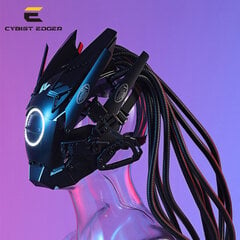 Cyberpunk Mask RGB Lighting LED ja Hair Music Festival Fantastic Cosplay SCI-FI Soldier Kypärä Halloween-juhlalahja aikuisille hinta ja tiedot | Juhlakoristeet | hobbyhall.fi