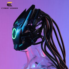 Cyberpunk Mask RGB Lighting LED ja Hair Music Festival Fantastic Cosplay SCI-FI Soldier Kypärä Halloween-juhlalahja aikuisille hinta ja tiedot | Juhlakoristeet | hobbyhall.fi