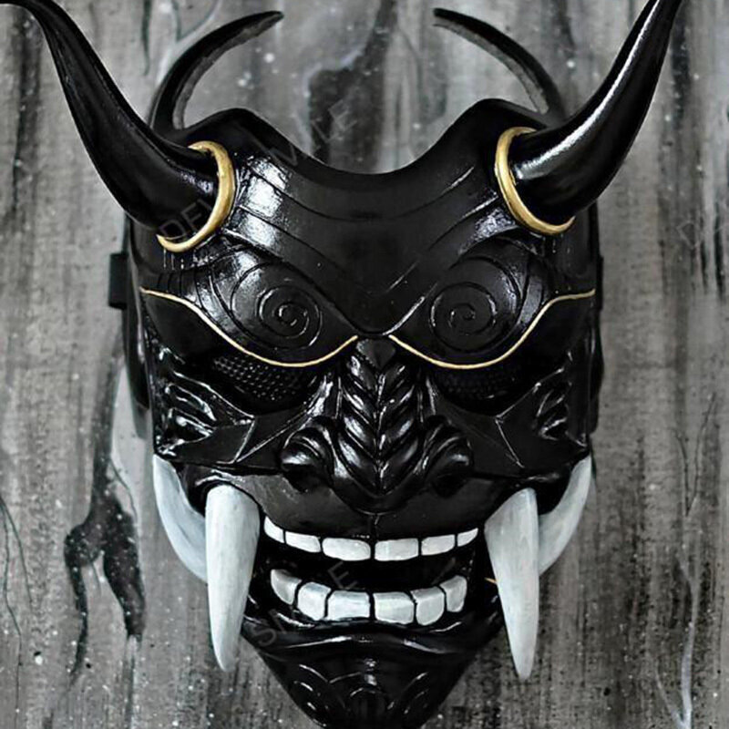 Hannya Demon Mask Japanilainen Oni Samurai Noh Kabuki Red Prajna Latex Masks Unisex Halloween Cosplay Rekvisiitta hinta ja tiedot | Juhlakoristeet | hobbyhall.fi