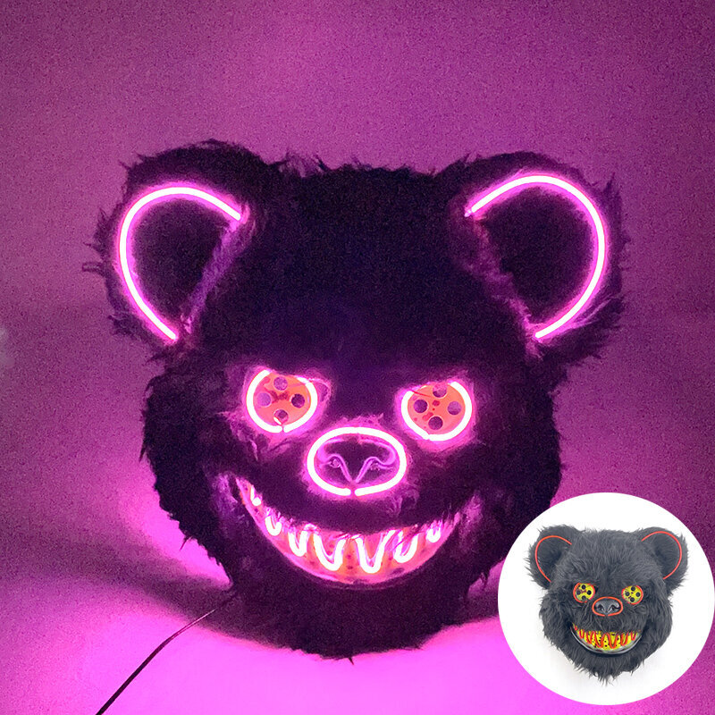 Cosplay Decorative Performance Prop Luminous Bloody Rabbit Pehmo Bunny Mask Valaiseva päähineet Halloween Horror Bear Mask hinta ja tiedot | Juhlakoristeet | hobbyhall.fi