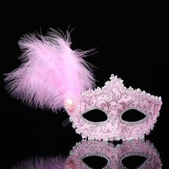 Naisten naamiaisnaamio Juhlat / Prom / Prom Feather Lace Sequin Eye Mask Strap Solmio Puolikasvonaamio Mardi Gras -juhliin hinta ja tiedot | Juhlakoristeet | hobbyhall.fi