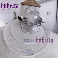 Gothic Grunge Rivets Ketju Pvc Mask Cosplay Cyberpunk Käsintehdyt koristenaamarit Läpinäkyvät hengitysnaamarit Techwear hinta ja tiedot | Juhlakoristeet | hobbyhall.fi