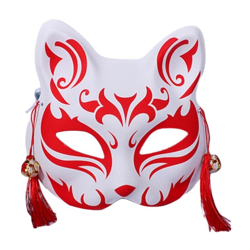 667E Foxes Cats Half Face Mask Japanilainen Kitsune Maskit Miesten Naisten Lasten Halloween Naamiaisasu Rekvisiitta hinta ja tiedot | Juhlakoristeet | hobbyhall.fi