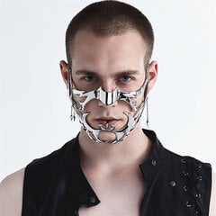 CyberPunk Epäsäännöllinen Titanium Steel Party Mask Gothic Punk Metal Mekaaninen Alien Neste Kasvo Ornamentti Korvakorut Korut Asusteet hinta ja tiedot | Juhlakoristeet | hobbyhall.fi