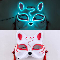 Valoisa LED-naamio Japanilaiset Ketut Naamio Rave-asu Anime Half Face Cat Masks Naamiaisfestivaalijuhlien Cosplay-rekvisiitta hinta ja tiedot | Juhlakoristeet | hobbyhall.fi