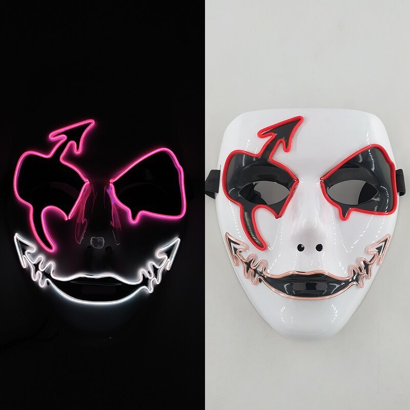 Luminous Party Mask Cosplay Japanilainen Anime Fox Horror Face Joker Predator Seksikäs pupu hehkuva LED-naamio halloween jouluksi hinta ja tiedot | Juhlakoristeet | hobbyhall.fi