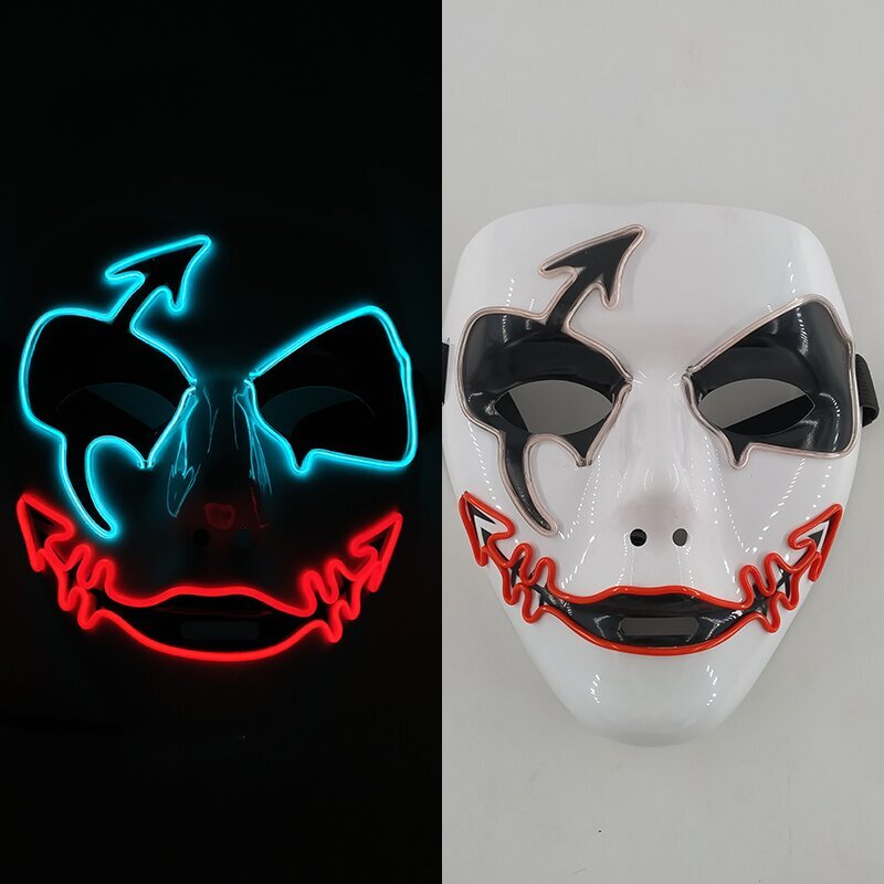 Luminous Party Mask Cosplay Japanilainen Anime Fox Horror Face Joker Predator Seksikäs pupu hehkuva LED-naamio halloween jouluksi hinta ja tiedot | Juhlakoristeet | hobbyhall.fi