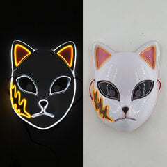 Luminous Party Mask Cosplay Japanilainen Anime Fox Horror Face Joker Predator Seksikäs pupu hehkuva LED-naamio halloween jouluksi hinta ja tiedot | Juhlakoristeet | hobbyhall.fi