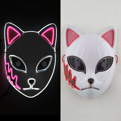 Luminous Party Mask Cosplay Japanilainen Anime Fox Horror Face Joker Predator Seksikäs pupu hehkuva LED-naamio halloween jouluksi hinta ja tiedot | Juhlakoristeet | hobbyhall.fi