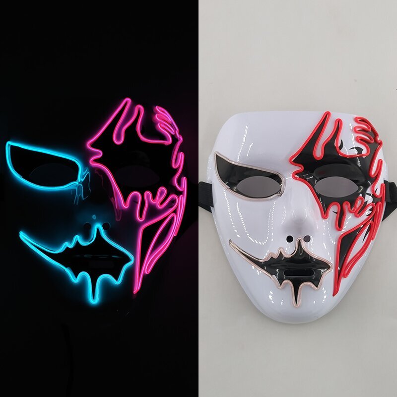 Luminous Party Mask Cosplay Japanilainen Anime Fox Horror Face Joker Predator Seksikäs pupu hehkuva LED-naamio halloween jouluksi hinta ja tiedot | Juhlakoristeet | hobbyhall.fi