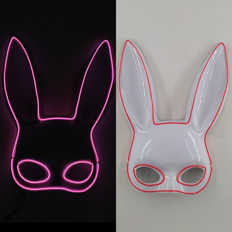 Luminous Party Mask Cosplay Japanilainen Anime Fox Horror Face Joker Predator Seksikäs pupu hehkuva LED-naamio halloween jouluksi hinta ja tiedot | Juhlakoristeet | hobbyhall.fi