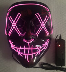 Halloween-naamio sekavärinen Led-naamio Party Naamiaismasquerade Maskit Neon Maske Light Glow In The Dark Kauhunaamio Hehkuva Naamio hinta ja tiedot | Juhlakoristeet | hobbyhall.fi