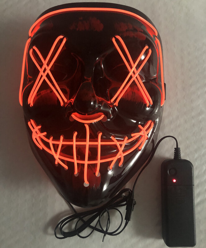 Halloween-naamio sekavärinen Led-naamio Party Naamiaismasquerade Maskit Neon Maske Light Glow In The Dark Kauhunaamio Hehkuva Naamio hinta ja tiedot | Juhlakoristeet | hobbyhall.fi