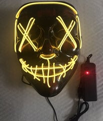 Halloween-naamio sekavärinen Led-naamio Party Naamiaismasquerade Maskit Neon Maske Light Glow In The Dark Kauhunaamio Hehkuva Naamio hinta ja tiedot | Juhlakoristeet | hobbyhall.fi