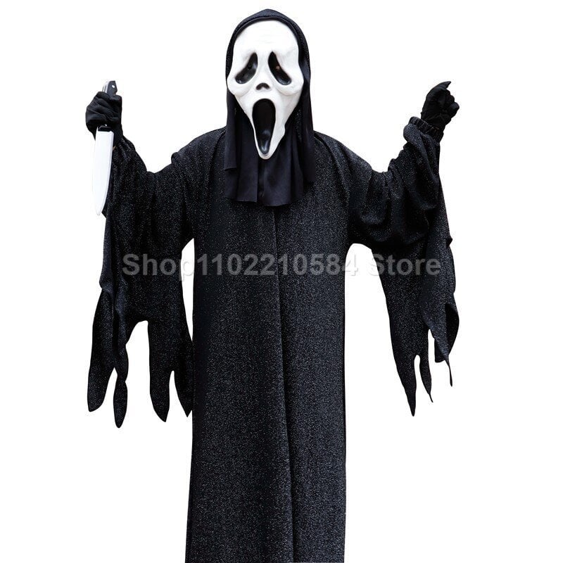 Halloween-elokuva Scream Mask Ghost Face Kuolema Ghost Roolileikki Aikuisten vaatteet Tarvikkeet Rekvisiitta hinta ja tiedot | Juhlakoristeet | hobbyhall.fi