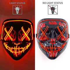 Uusi design Halloween Horror EL Neon Party Mask Cosplay LED Purge Maskit LED Valaisu Maskit Halloween Scary Juhlasisustus hinta ja tiedot | Juhlakoristeet | hobbyhall.fi