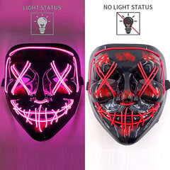 Uusi design Halloween Horror EL Neon Party Mask Cosplay LED Purge Maskit LED Valaisu Maskit Halloween Scary Juhlasisustus hinta ja tiedot | Juhlakoristeet | hobbyhall.fi