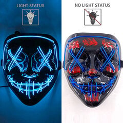 Uusi design Halloween Horror EL Neon Party Mask Cosplay LED Purge Maskit LED Valaisu Maskit Halloween Scary Juhlasisustus hinta ja tiedot | Juhlakoristeet | hobbyhall.fi