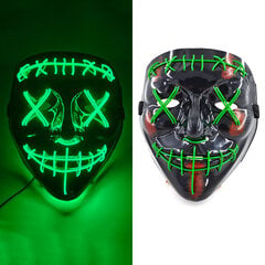 Uusi design Halloween Horror EL Neon Party Mask Cosplay LED Purge Maskit LED Valaisu Maskit Halloween Scary Juhlasisustus hinta ja tiedot | Juhlakoristeet | hobbyhall.fi