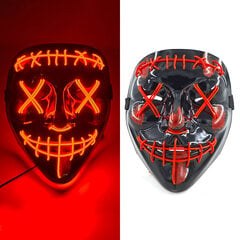 Uusi design Halloween Horror EL Neon Party Mask Cosplay LED Purge Maskit LED Valaisu Maskit Halloween Scary Juhlasisustus hinta ja tiedot | Juhlakoristeet | hobbyhall.fi