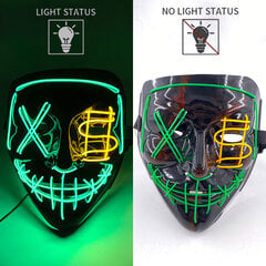 Uusi design Halloween Horror EL Neon Party Mask Cosplay LED Purge Maskit LED Valaisu Maskit Halloween Scary Juhlasisustus hinta ja tiedot | Juhlakoristeet | hobbyhall.fi