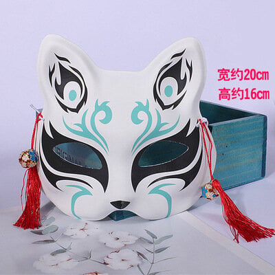 Fox Mask Ghost Killing Blade Fox Mask Tiktok Sama Anime Fireshadow Fluorescent Color Painting Fox Half Face Mask hinta ja tiedot | Juhlakoristeet | hobbyhall.fi