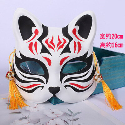 Fox Mask Ghost Killing Blade Fox Mask Tiktok Sama Anime Fireshadow Fluorescent Color Painting Fox Half Face Mask hinta ja tiedot | Juhlakoristeet | hobbyhall.fi