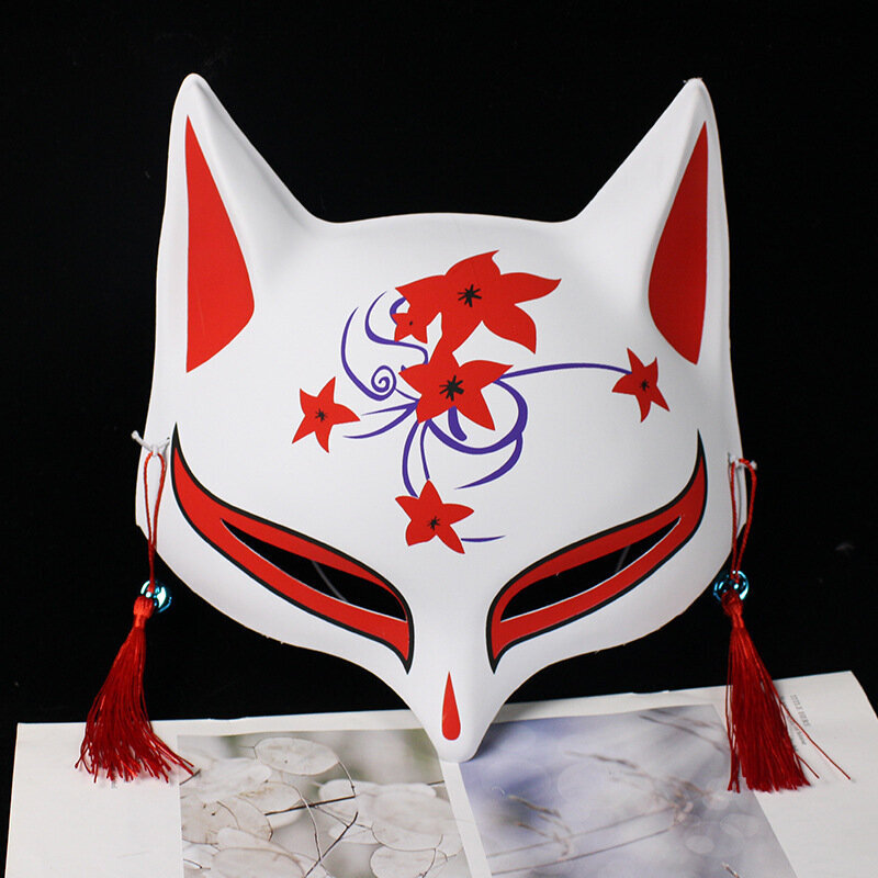 Fox Mask Ghost Killing Blade Fox Mask Tiktok Sama Anime Fireshadow Fluorescent Color Painting Fox Half Face Mask hinta ja tiedot | Juhlakoristeet | hobbyhall.fi