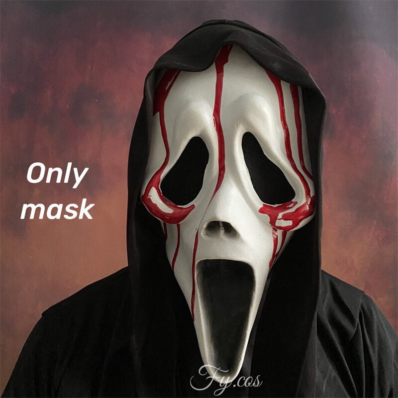 Scream Ghost Face Mask Scary Alkuperäinen Demon Mascara Cosplay Movie Zombie Lateksi Puku Naamio Halloween Kauhuasu aikuisille hinta ja tiedot | Juhlakoristeet | hobbyhall.fi