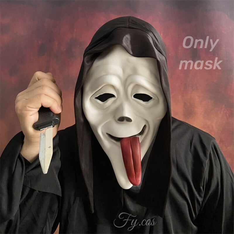 Ghostface Scream Mask Horror Killer Latex Mascara Ghost Terror Carnival Cosplay Scary Skull Naamio Halloween-asu miehille hinta ja tiedot | Juhlakoristeet | hobbyhall.fi