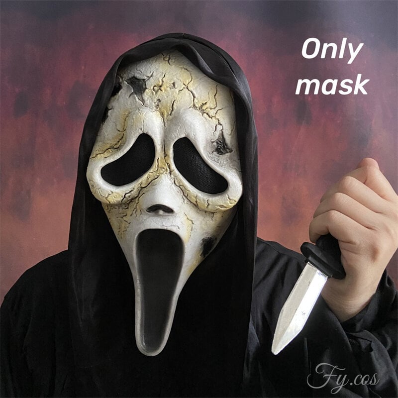 Ghostface Scream Mask miehille Elokuva Horror Killer Suit Scary Demon Alkuperäinen Mascara Head Naamio Halloween Cosplay -asu hinta ja tiedot | Juhlakoristeet | hobbyhall.fi