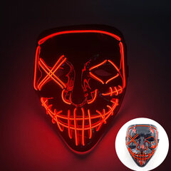 2024 uusi muotoilu purge mask cosplay kuuluisa elokuva naamio hehkuva LED neon naamio vilkkuu pimeässä yössä halloween kokoontumista hinta ja tiedot | Juhlakoristeet | hobbyhall.fi