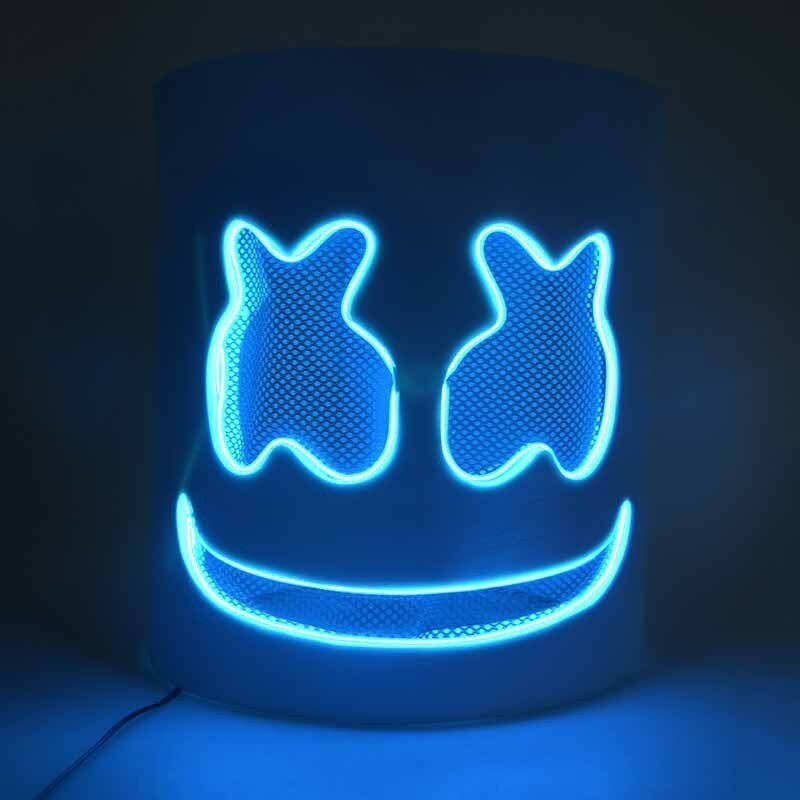 DJ Luminous Head Mask Todenmukainen Marshmello Mask Hengittävä kypärämaski Kestävä Carnival Festival Halloween Party Rekvisiitta Cosplay hinta ja tiedot | Juhlakoristeet | hobbyhall.fi