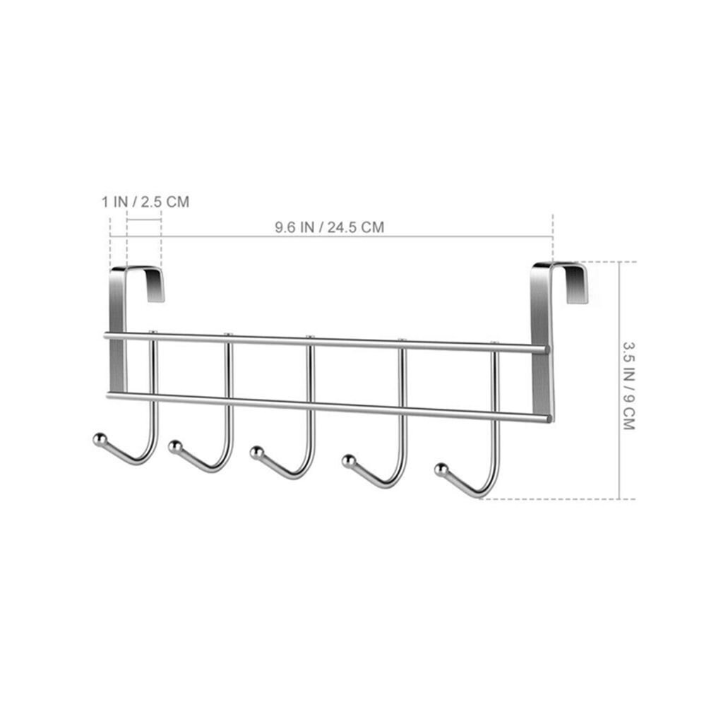 2 kpl ruostumattomasta teräksestä valmistettu oviteline, jossa 5 koukkua hinta ja tiedot | Vaateripustimet ja pukupussit | hobbyhall.fi