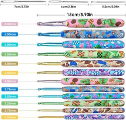 Virkkaussetti 36 kpl 12 kpl pehmeä savikahva neuleneula 2,25 mm 8,0 mm sopii aloittelijoille hinta ja tiedot | Virkkaustarvikkeet | hobbyhall.fi