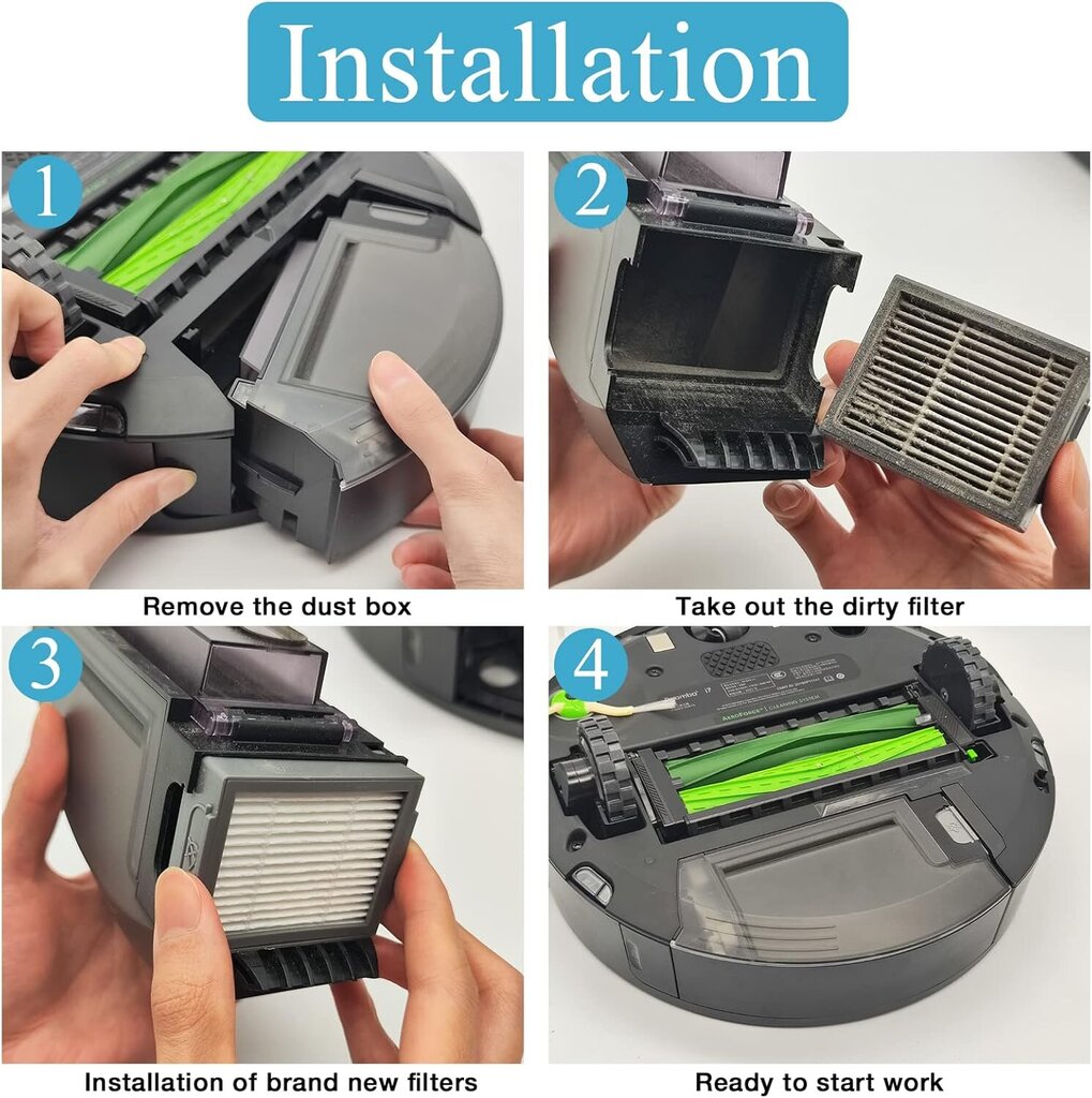 Roomba suodattimen varaosat, jotka ovat yhteensopivat Roomba E , I ja J sarjan i7 i7+/Plus i3 i3+ i4 i6 i8+ E5 E6 E7 robotti HEPA suodattimen pölynimurin osien kanssa hinta ja tiedot | Pölynimureiden lisätarvikkeet | hobbyhall.fi