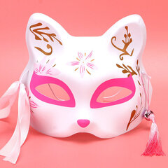 Anime Foxes Naamio Japanilainen Cosplay Rave Käsinmaalattu Anime Demon Slayer Half Face Cat Masks Naamiaisfestivaalijuhlien rekvisiitta hinta ja tiedot | Juhlakoristeet | hobbyhall.fi