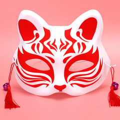 Anime Foxes Naamio Japanilainen Cosplay Rave Käsinmaalattu Anime Demon Slayer Half Face Cat Masks Naamiaisfestivaalijuhlien rekvisiitta hinta ja tiedot | Juhlakoristeet | hobbyhall.fi