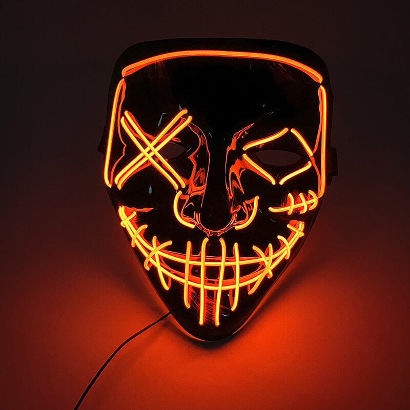 Halloween Hehkuva Pelottava Kasvonaamio Valoava LED Purge Mask Neon Light Up Horror Party Mask Cosplay-asutarvikkeet hinta ja tiedot | Juhlakoristeet | hobbyhall.fi