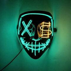 Halloween Hehkuva Pelottava Kasvonaamio Valoava LED Purge Mask Neon Light Up Horror Party Mask Cosplay-asutarvikkeet hinta ja tiedot | Juhlakoristeet | hobbyhall.fi