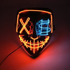 Halloween Hehkuva Pelottava Kasvonaamio Valoava LED Purge Mask Neon Light Up Horror Party Mask Cosplay-asutarvikkeet hinta ja tiedot | Juhlakoristeet | hobbyhall.fi