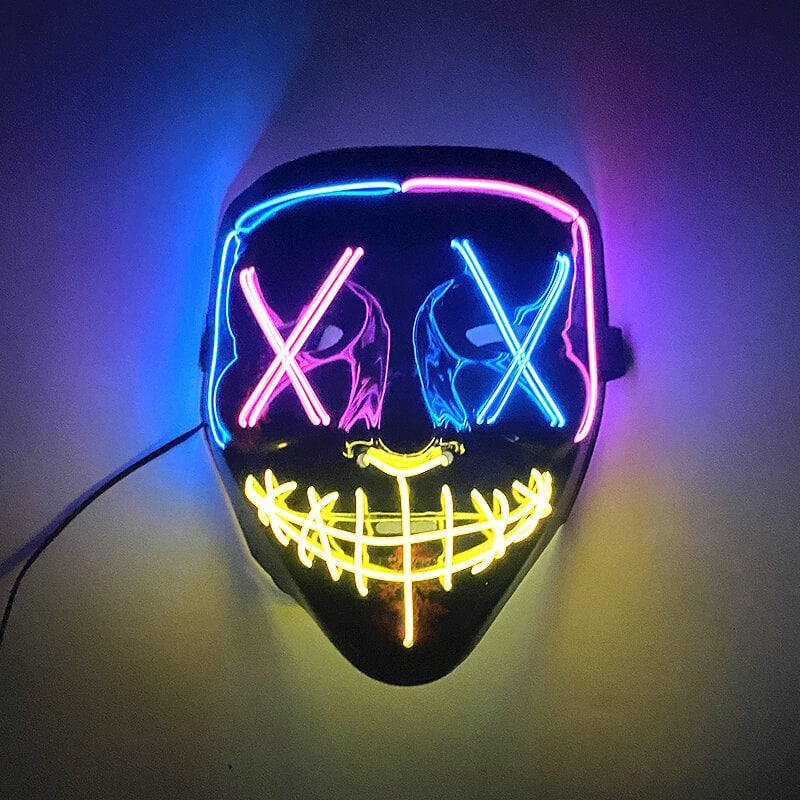 Halloween Hehkuva Pelottava Kasvonaamio Valoava LED Purge Mask Neon Light Up Horror Party Mask Cosplay-asutarvikkeet hinta ja tiedot | Juhlakoristeet | hobbyhall.fi