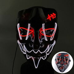 Halloween Hehkuva Pelottava Kasvonaamio Valoava LED Purge Mask Neon Light Up Horror Party Mask Cosplay-asutarvikkeet hinta ja tiedot | Juhlakoristeet | hobbyhall.fi