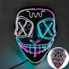 Halloween Hehkuva Pelottava Kasvonaamio Valoava LED Purge Mask Neon Light Up Horror Party Mask Cosplay-asutarvikkeet hinta ja tiedot | Juhlakoristeet | hobbyhall.fi